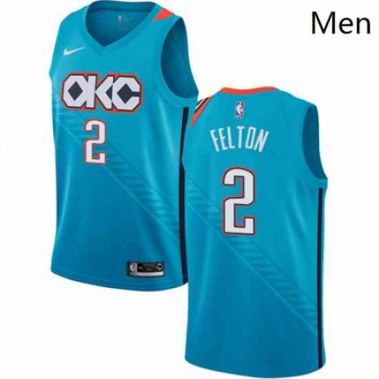 Mens Nike Oklahoma City Thunder 2 Raymond Felton Swingman Turquoise NBA Jersey City Edition